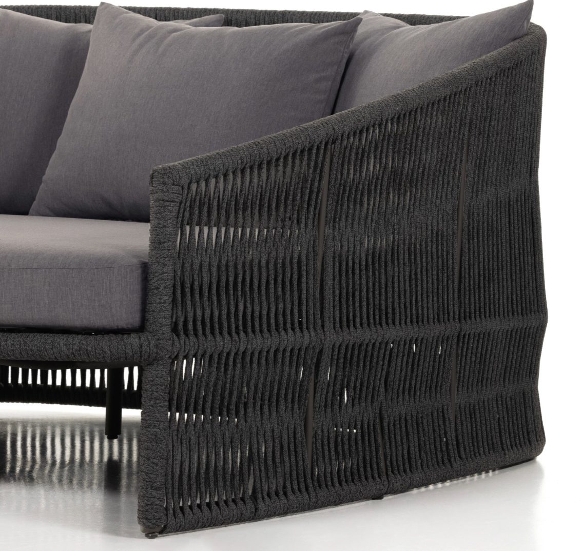 Portofino Outdoor Daybed, Charcoal/Black