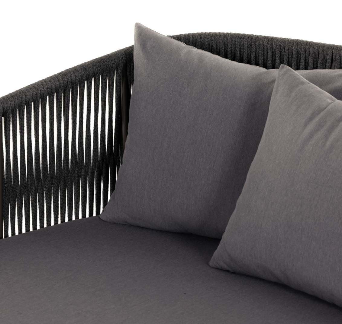 Portofino Outdoor Daybed, Charcoal/Black