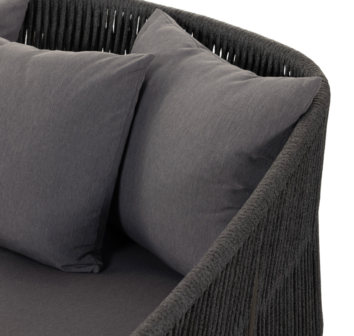 Portofino Outdoor Daybed, Charcoal/Black