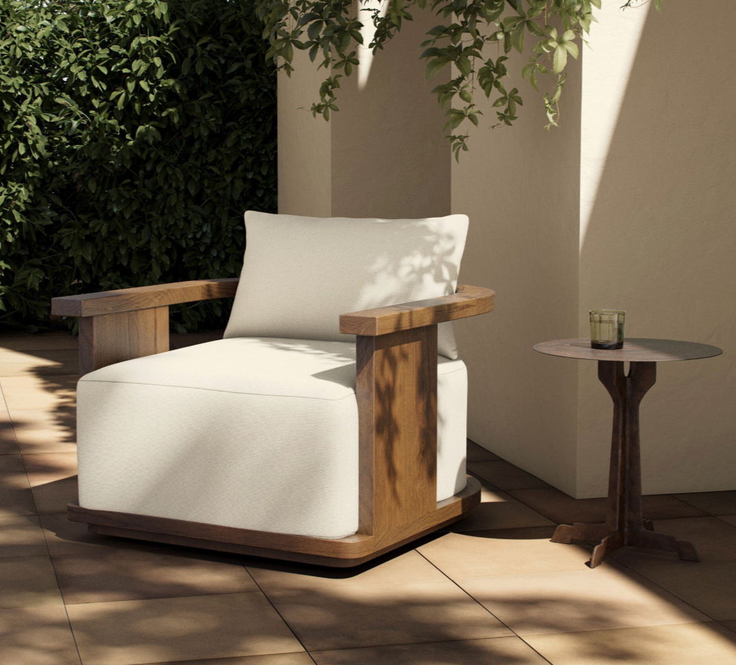 Tahana Outdoor Swivel Chair, Alessi Linen