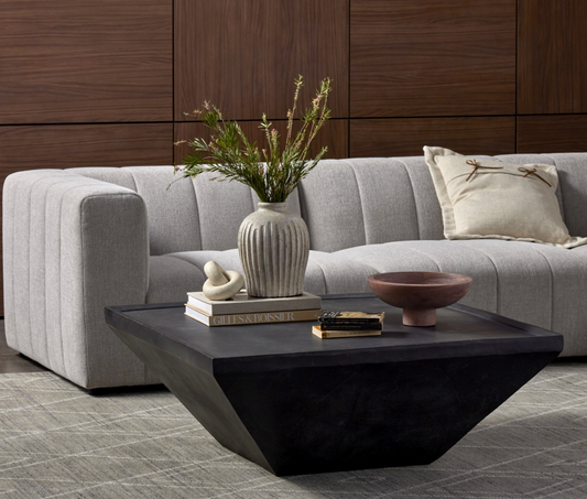 Drake Outdoor Coffee Table, Aged Black