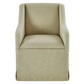 Beige swivel chair with a textured fabric finish on a white background