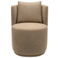 Beige swivel chair with a pillow on a white background