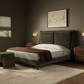 Potter King Bed, Olive Velvet