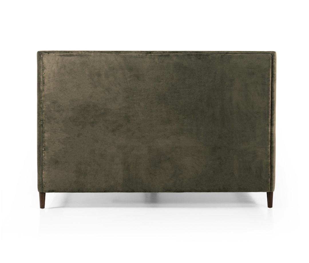 Potter King Bed, Olive Velvet