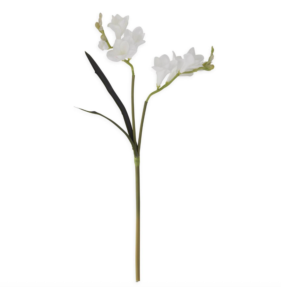 21" White Real Touch Freesia Stem