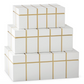 Gold Stripe Inlay White Hinged Nesting Boxes (Various Sizes)