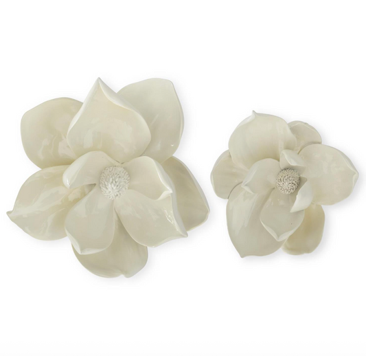 White Resin Magnolia Blooms (Various Sizes)