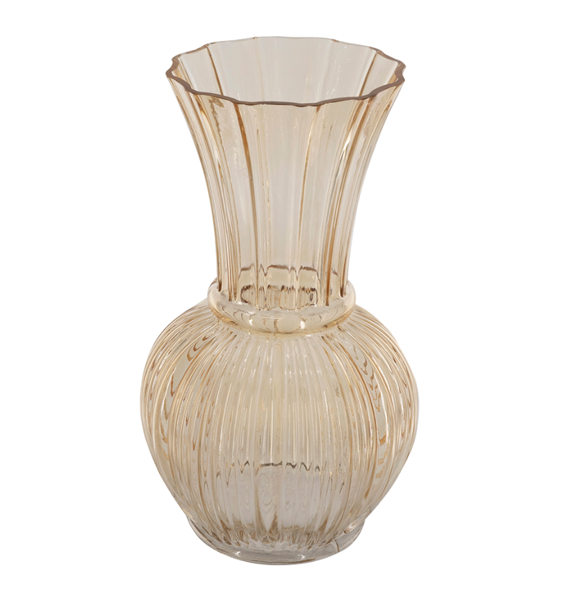 Amber Floral Vase