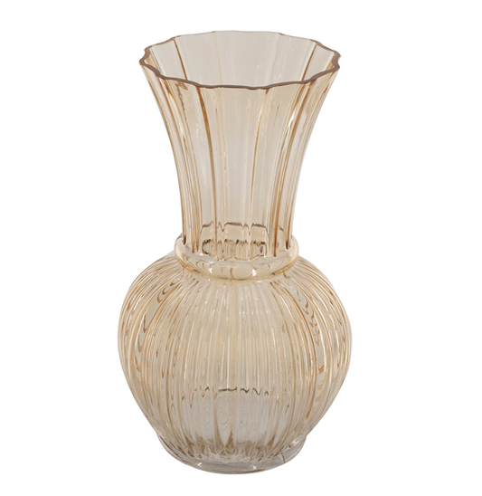 Amber Floral Vase