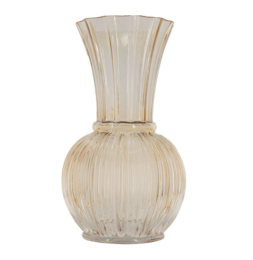 Amber Floral Vase