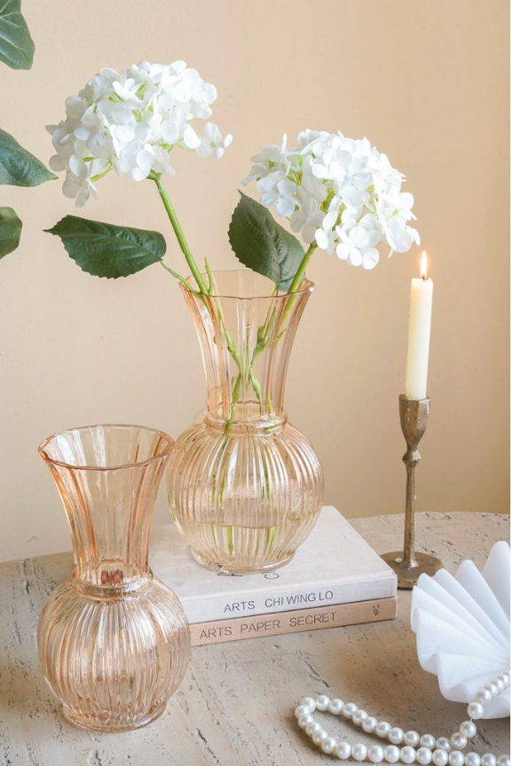 Amber Floral Vase
