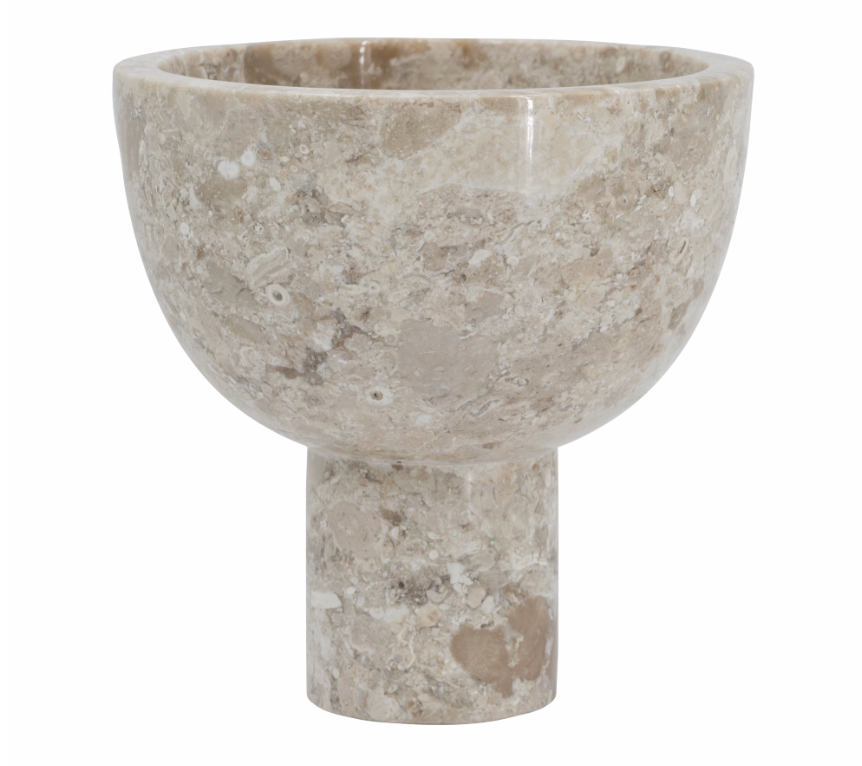 Round Marble Pedestal Bowl