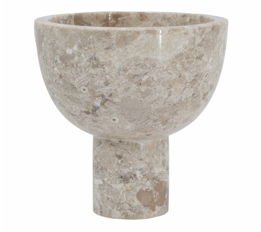 Round Marble Pedestal Bowl