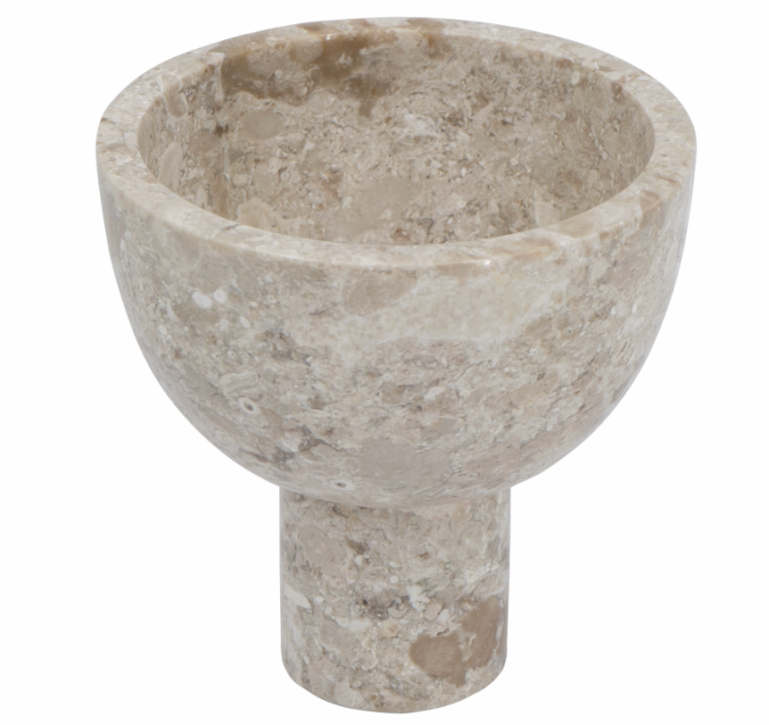 Round Marble Pedestal Bowl