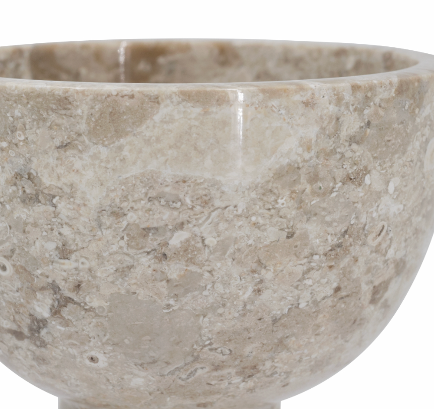 Round Marble Pedestal Bowl