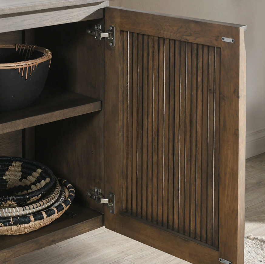 Roya 4 Door Buffet, Toasted Brown