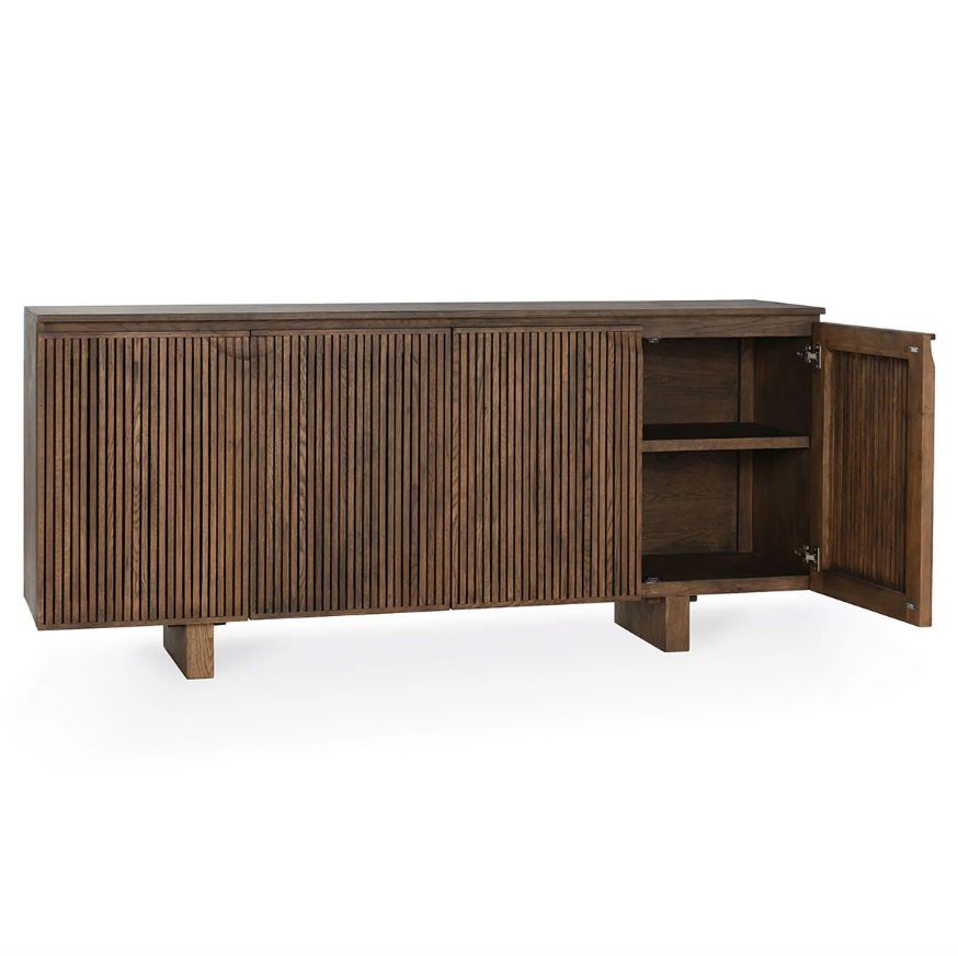 Roya 4 Door Buffet, Toasted Brown