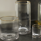 Optic Drinking Glass with Gold Rim