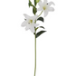 35" White Real Touch Lily Stem with 2 Blooms & 2 Buds