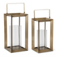 Open Brass Frame Lanterns w/ Glass Hurricanes (Various Sizes)