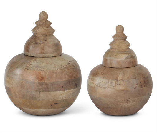 Mango Wood Lidded Containers (Various Sizes)
