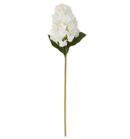 28" White Real Touch Cone Hydrangea Stem
