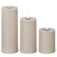 Taupe LED Pillar Candles, Set of 3