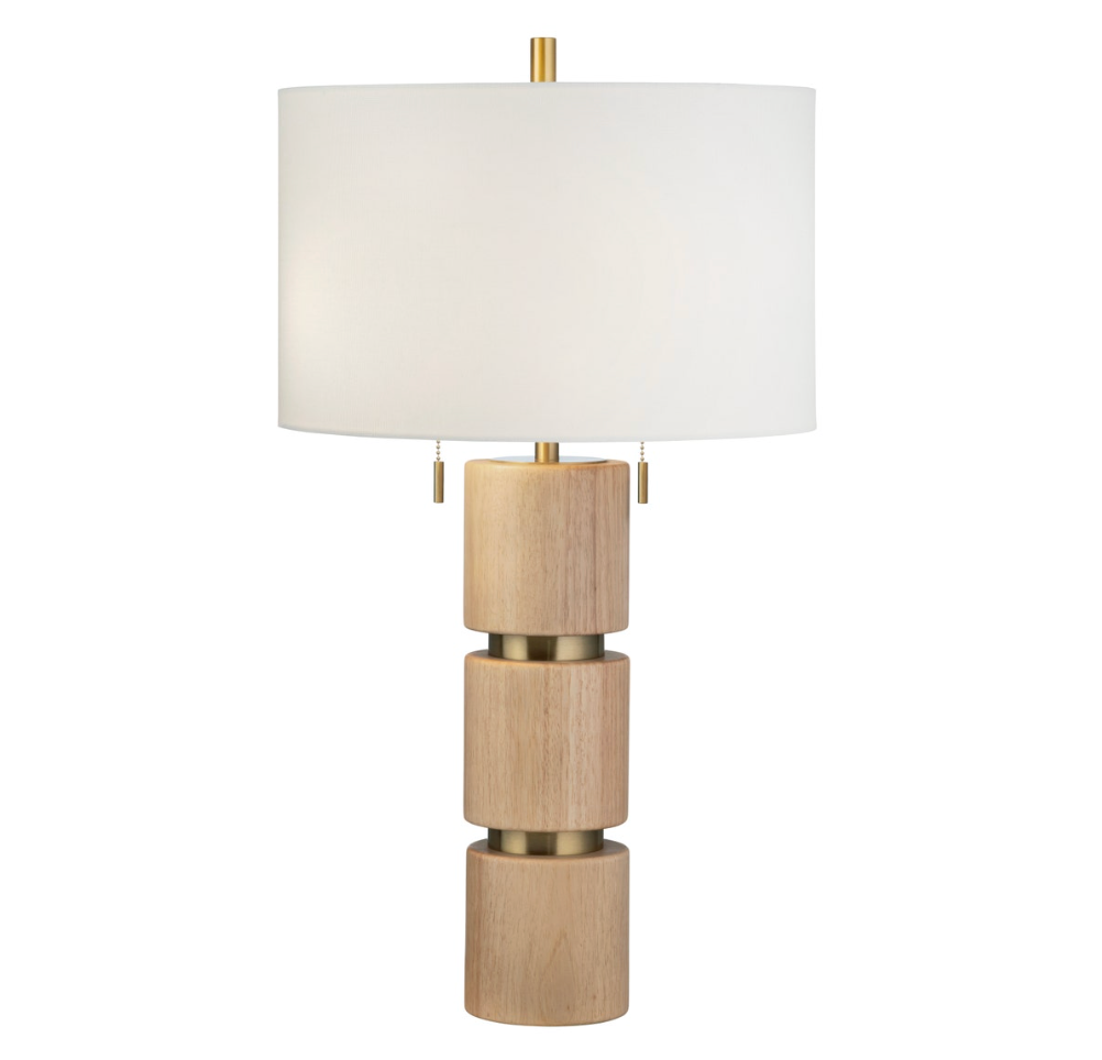 Evander Light Wood Table Lamp