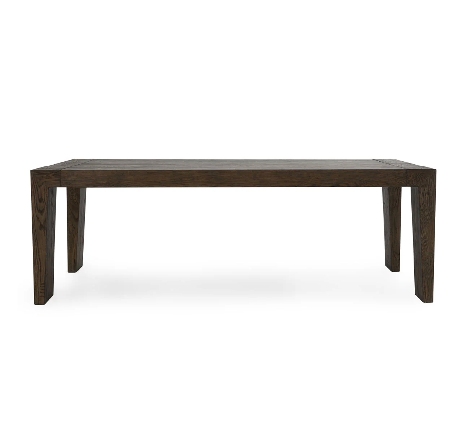 Troy Dining Table 89", Suede Brown