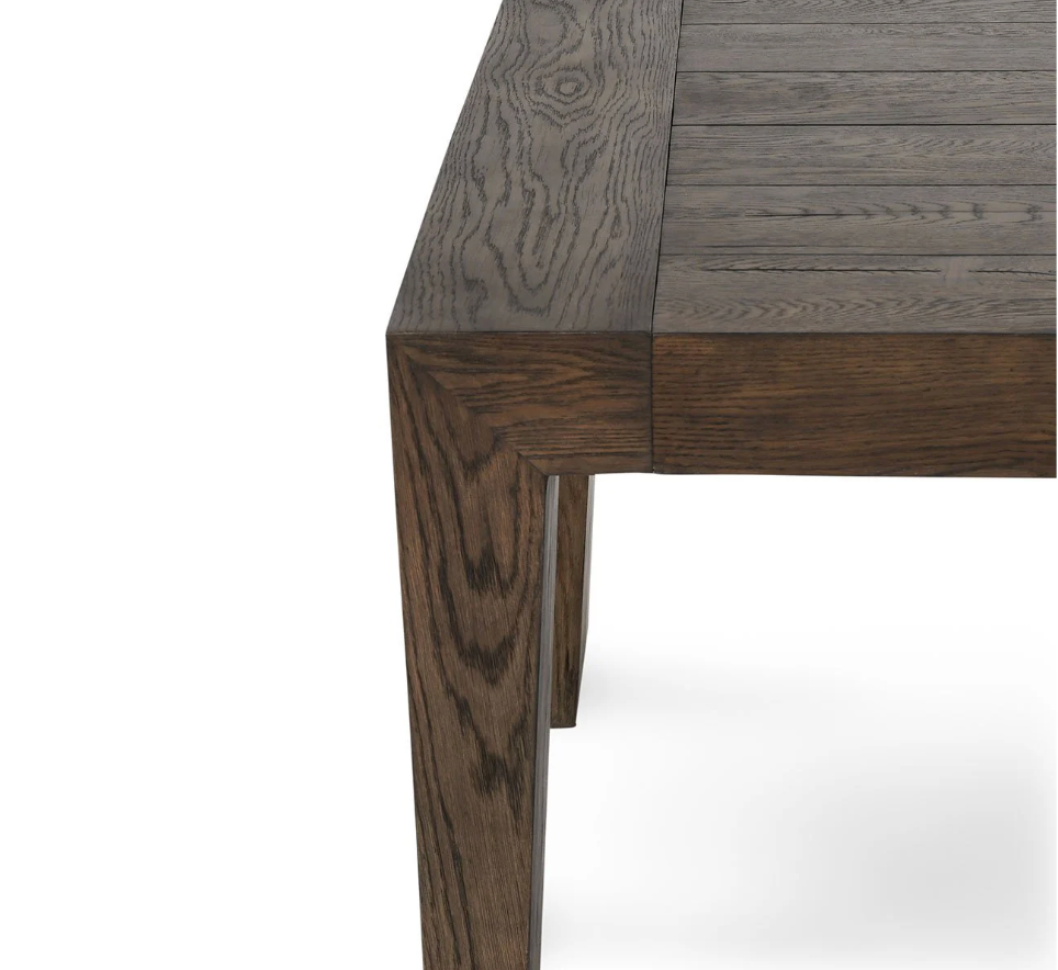Troy Dining Table 89", Suede Brown