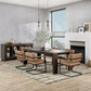 Troy Dining Table 89", Suede Brown