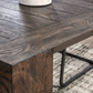 Troy Dining Table 89", Suede Brown