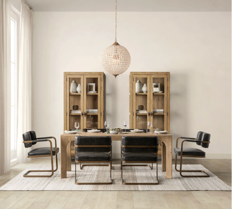 Crest Dining Table 78", Warm Natural