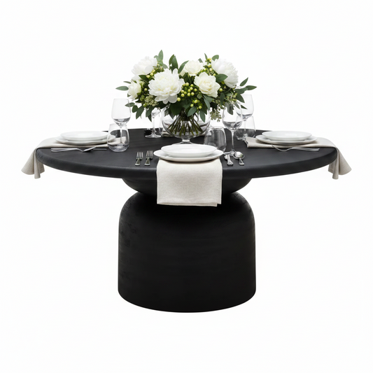 Koben Round Dining Table 60", Black