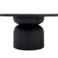 Black mango wood dining table on a white background