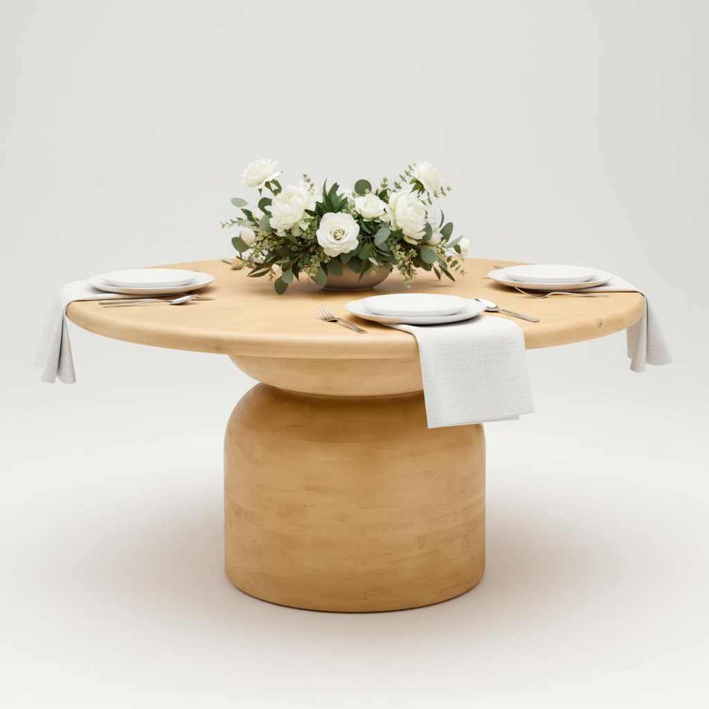 Koben Round Dining Table 60", Light Natural