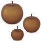 S/3 Frosted Amber Open Bottom Glass Apples