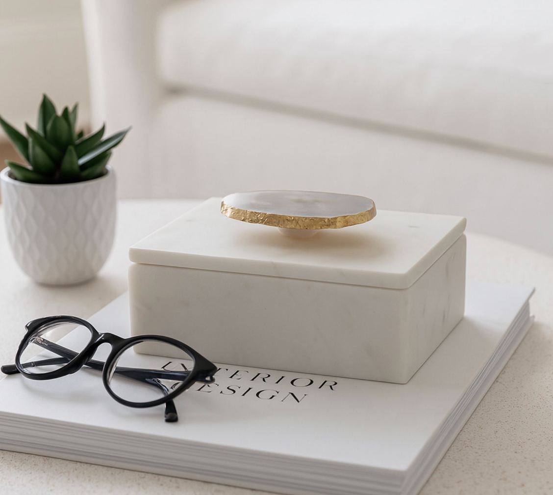 Marble Box with Agate Top