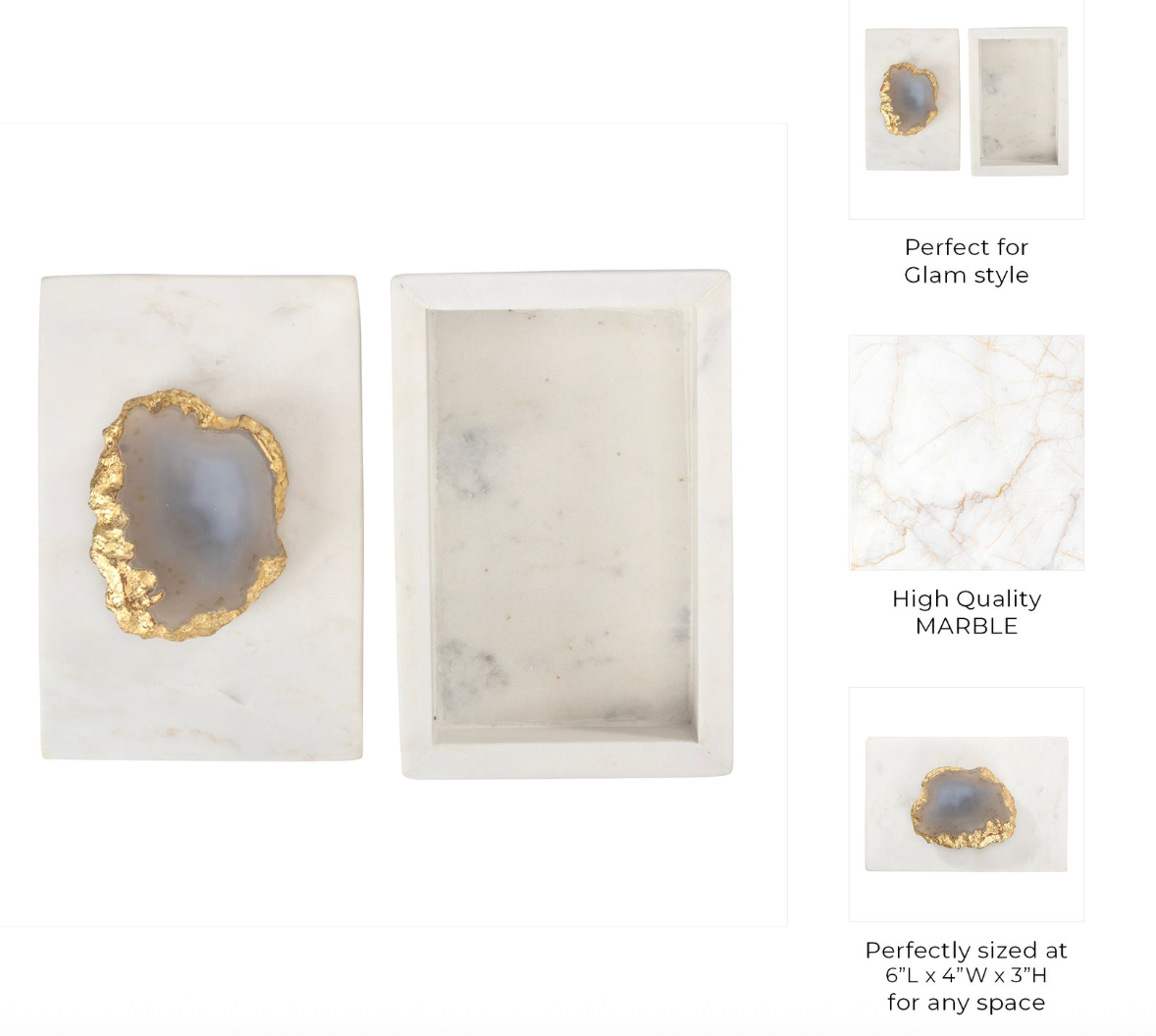 Marble Box with Agate Top