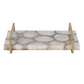 Agate Tray with Gold Handles