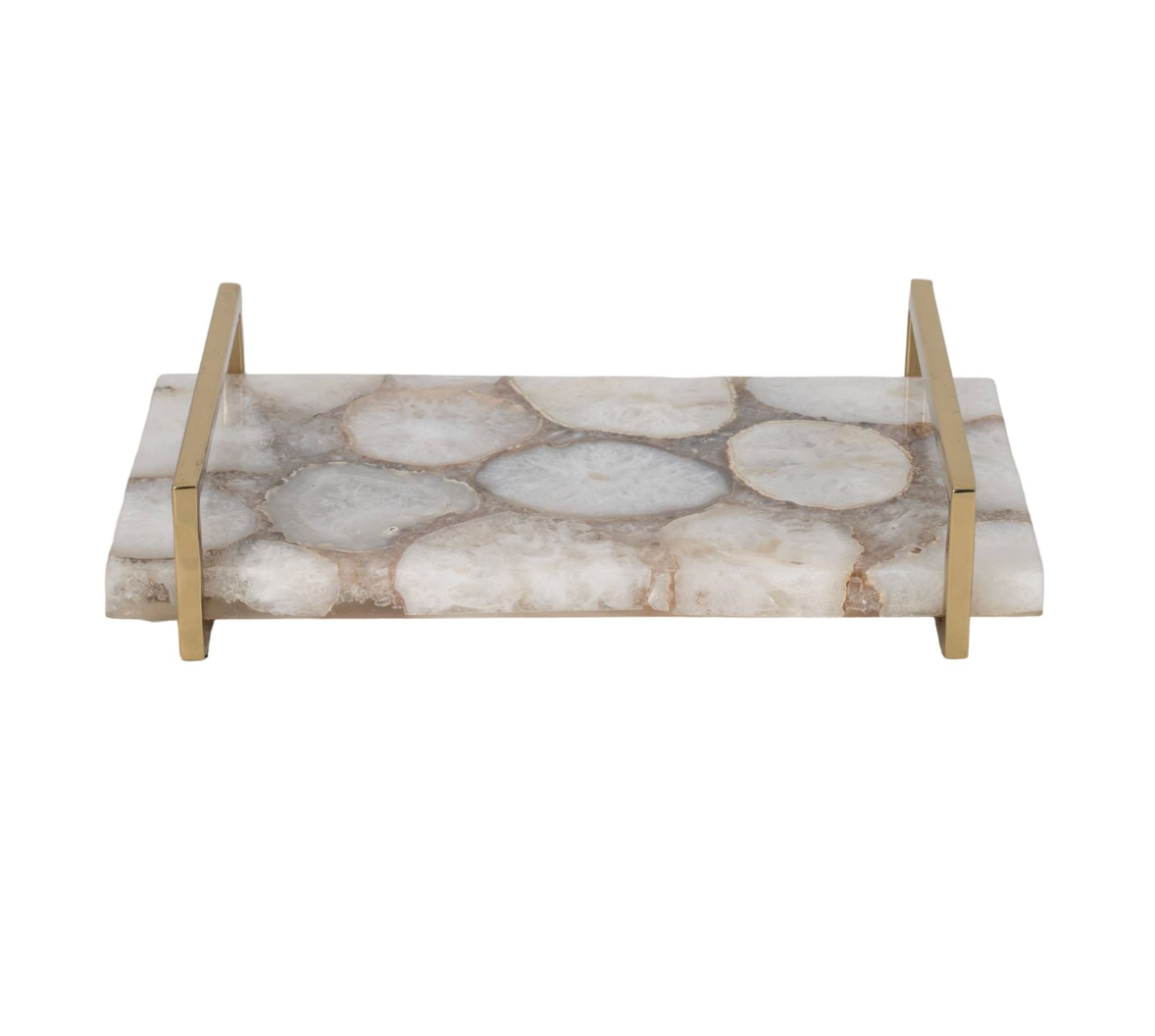 Agate Tray with Gold Handles