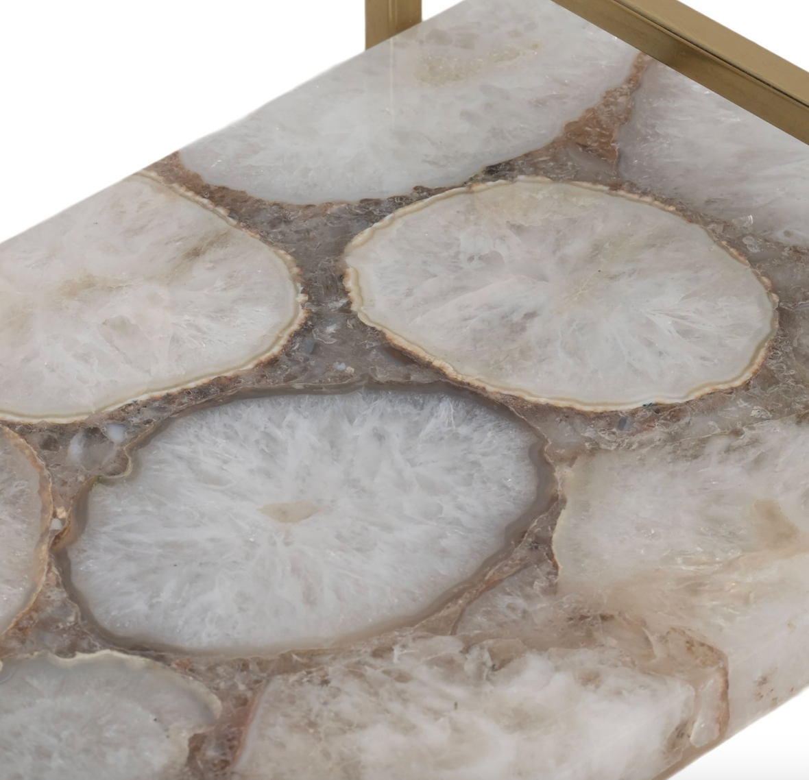 Agate Tray with Gold Handles