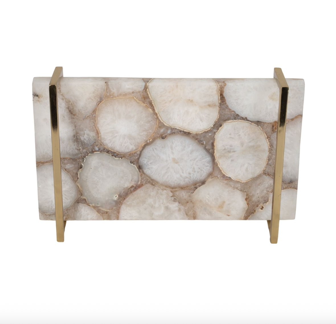 Agate Tray with Gold Handles