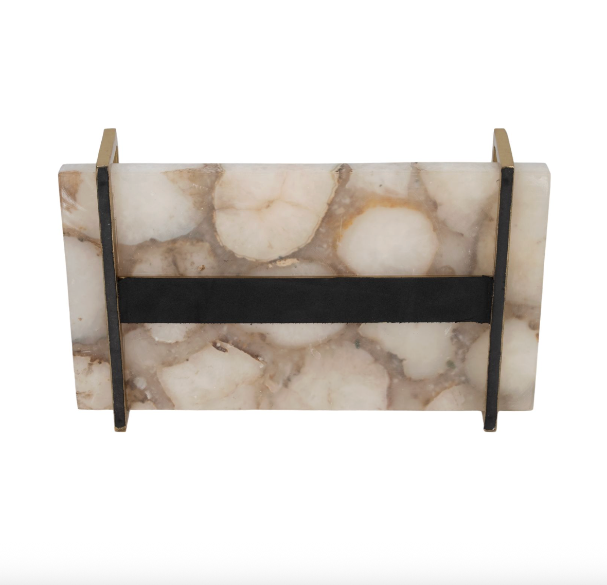Agate Tray with Gold Handles