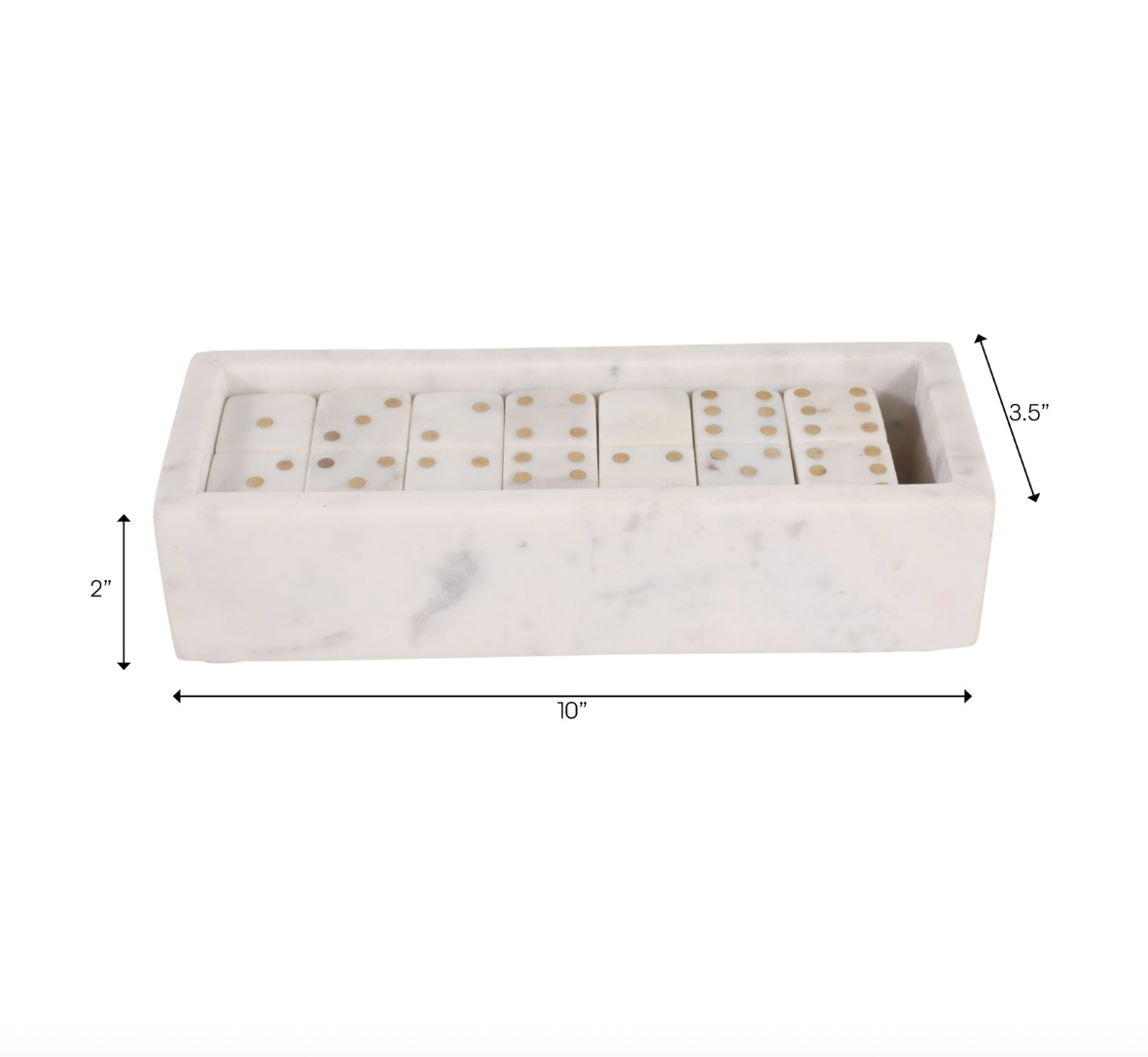 White Marble w/ Gold Dominoes Set