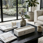 White Marble w/ Gold Dominoes Set