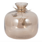 Amber Glass Vase w/ Gold Butterflies