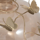 Amber Glass Vase w/ Gold Butterflies