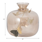 Amber Glass Vase w/ Gold Butterflies